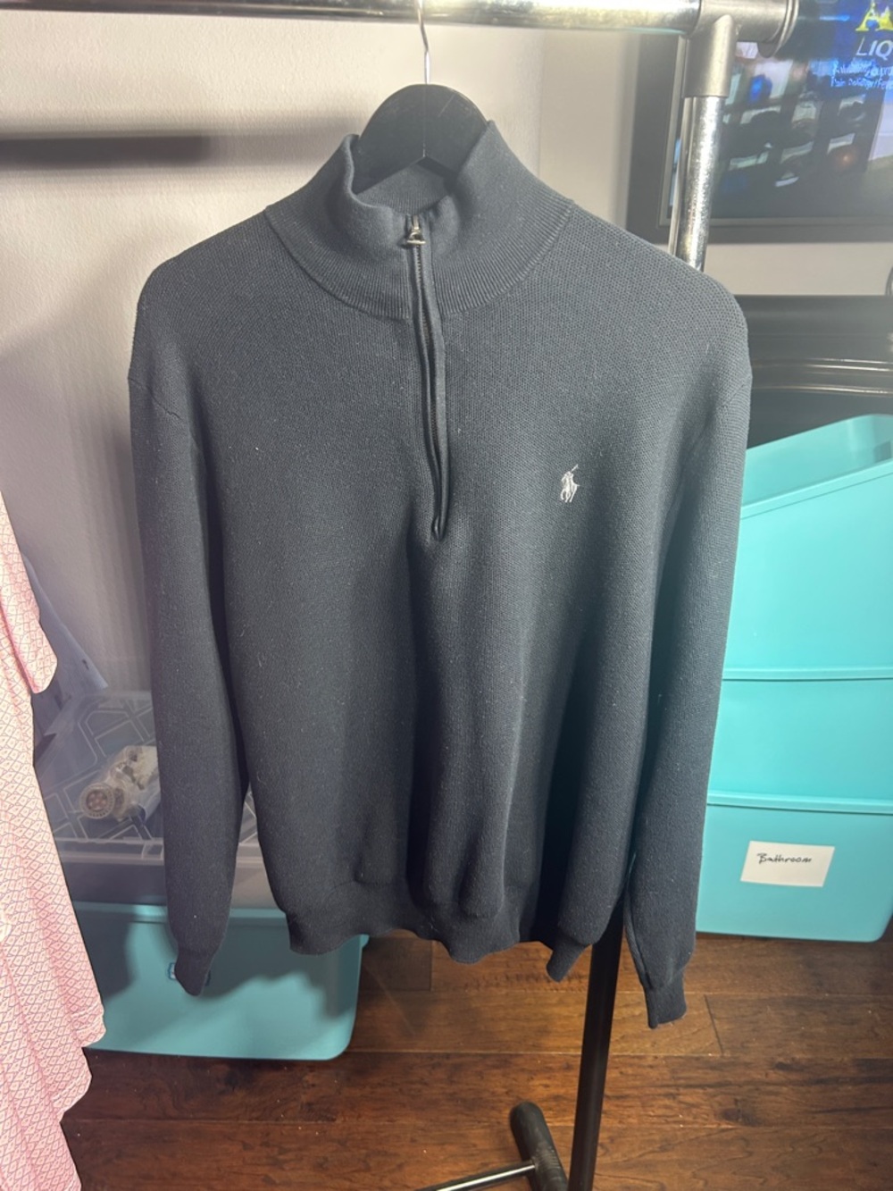 Polo by Ralph Lauren Black Half-Zip Knit Pullover